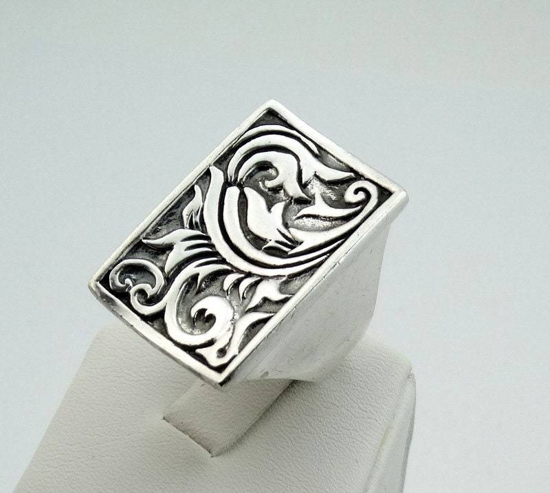 Vintage Designer Sterling Silber Ring Kostenloser Versand #dsgnr-Sr2 von rubysvintagejewelry