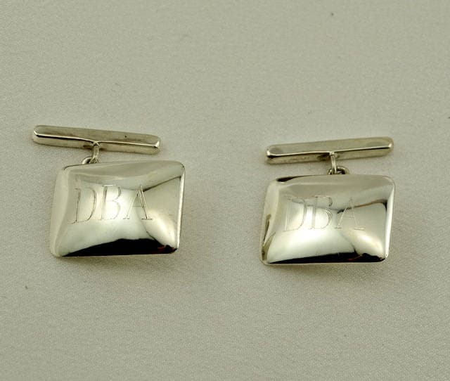 Vintage Gravierte Initialen "Dba" Silber Manschettenknöpfe. Kostenloser Versand #dba-Cl von rubysvintagejewelry