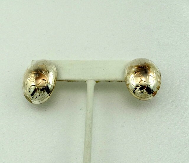 Vintage Hand Graviert Sterling Silber Ohrringe Kostenloser Versand #faj-Erg5 von rubysvintagejewelry