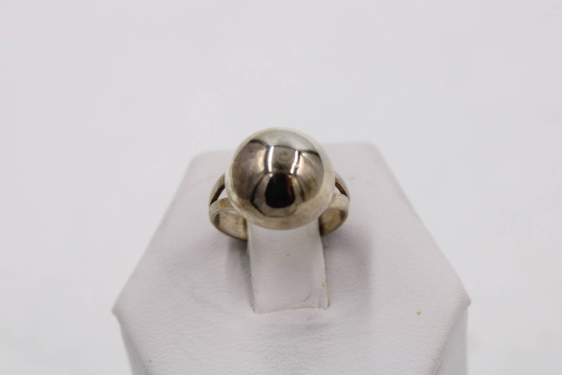 Vintage Handgemachte Halbkreis Dome Ring Größe 3 3/4 Sterling Silber #1/2Dia-Sr3 von rubysvintagejewelry