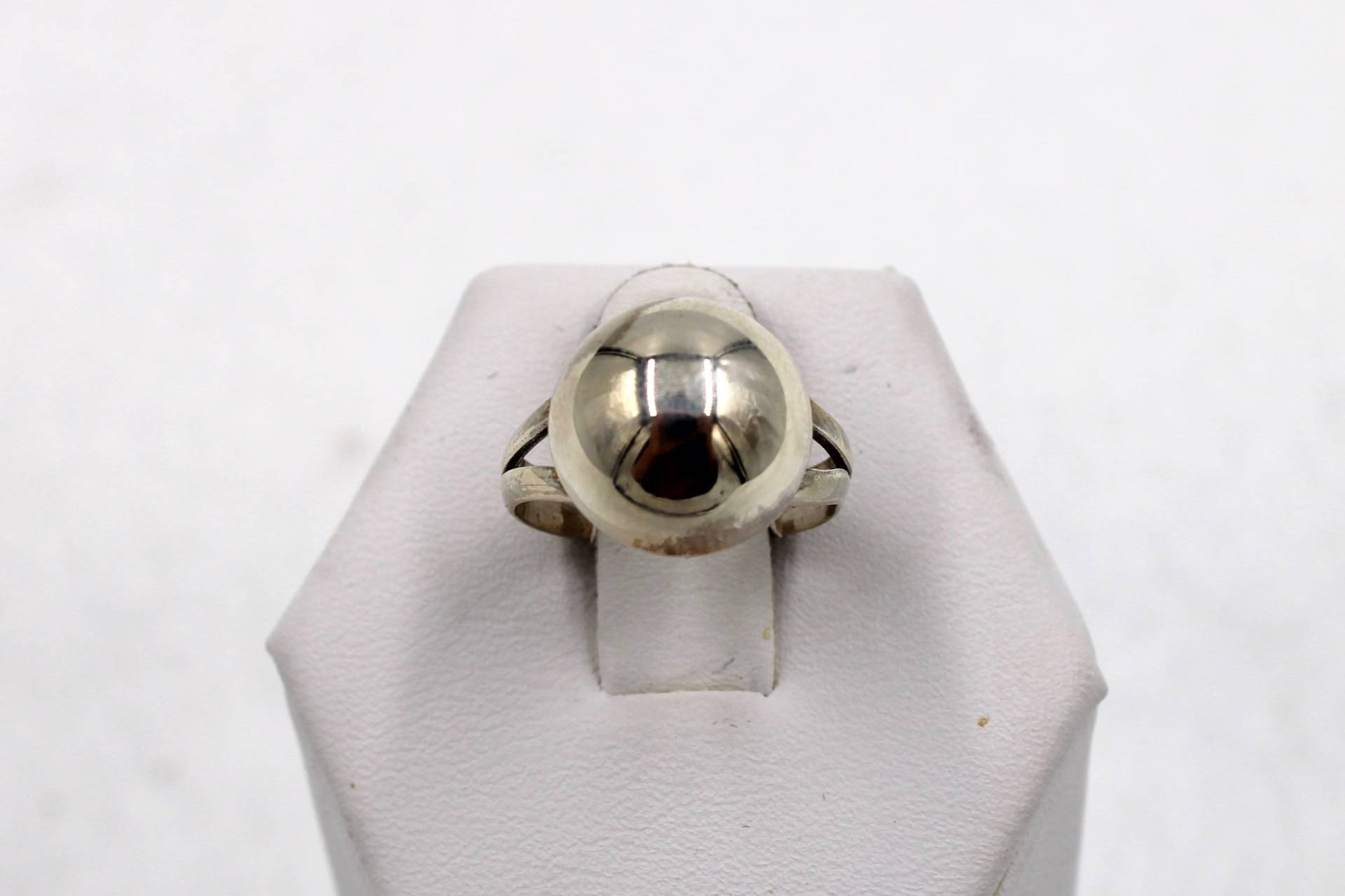 Vintage Handgemachte Halbkreis Dome Ring Größe 4 1/4 Sterling Silber #circ45-Sr3 von rubysvintagejewelry