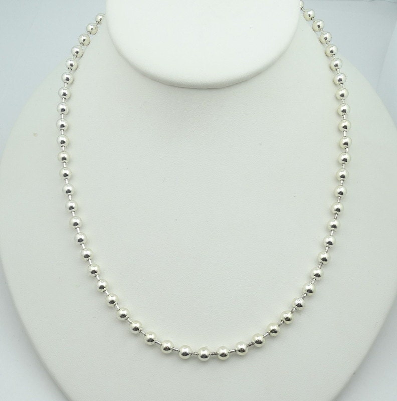 Vintage Hohle Perle Sterling Silber Kette Kostenloser Versand #rdbllx-Cn1 von rubysvintagejewelry