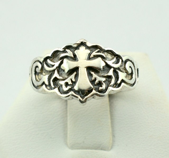 Vintage Kreuz Sterling Silber Ring Größe 8 #decross-Sr2 von rubysvintagejewelry