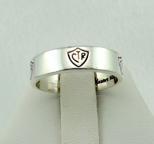 Vintage Sterling Silber Ctr Signet Band Ring Free Domestic Shipping Gr. 7 1/2 #ctrx5Sz75-L2 von rubysvintagejewelry