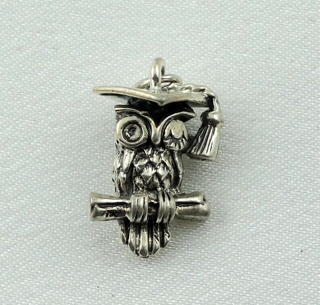 Weise Eule Vintage Solid Sterling Charme Kostenloser Versand #wowl -cm4 Weise Eule Vintage Solid Sterling Charme Kostenloser Versand #wowl -cm4 von rubysvintagejewelry