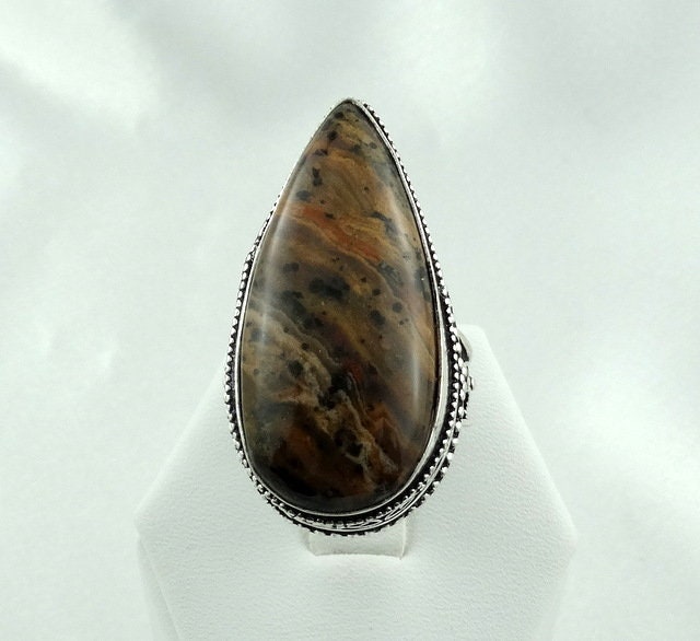 Wie Jupiters Oberfläche... Schöne Gemusterte Jaspis Sterling Silber Ring Kostenloser Versand #jupiter-Sr2 Wie Jupiters Oberfläche... Schöne Gemusterte Jaspis Sterling Silber Ring Kostenloser Versand #jupiter-Sr2 von rubysvintagejewelry