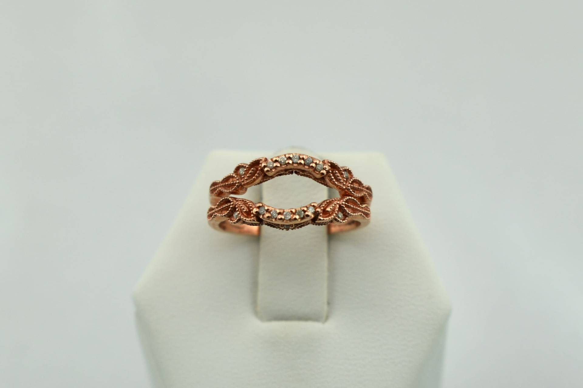 Wunderschöne 10K Dekorative Rosegold Diamant Band Ringe Größe 7 Versandkostenfrei #rgbst-B1 von rubysvintagejewelry