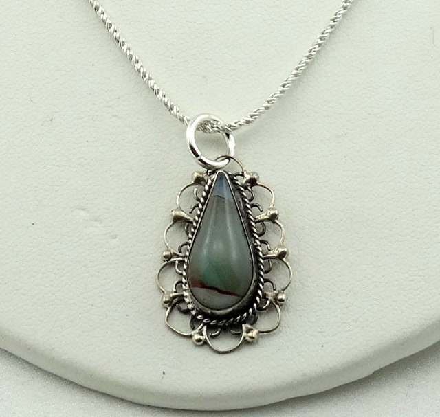 Wunderschöne Bild Jasper in Einem Sterling Silber Anhänger Kostenloser Versand #agate-Spc13 Wunderschöne Bild Jasper in Einem Sterling Silber Anhänger Kostenloser Versand #agate-Spc13 von rubysvintagejewelry