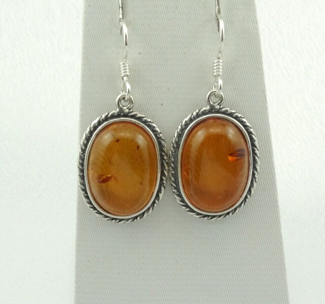 Wunderschöne Vintage Bernstein Sterling Silber Ohrhänger Versandkostenfrei #amber21-Erg9 von rubysvintagejewelry