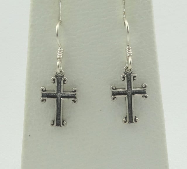 Wunderschöne Vintage Sterling Silber Kreuz Ohrhänger Gratis Versand #smcross-Erg16 von rubysvintagejewelry