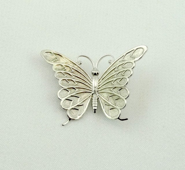 Wunderschöne Vintage Sterling Silber Schmetterling Brosche Kostenloser Versand #btrfly-Br11 von rubysvintagejewelry