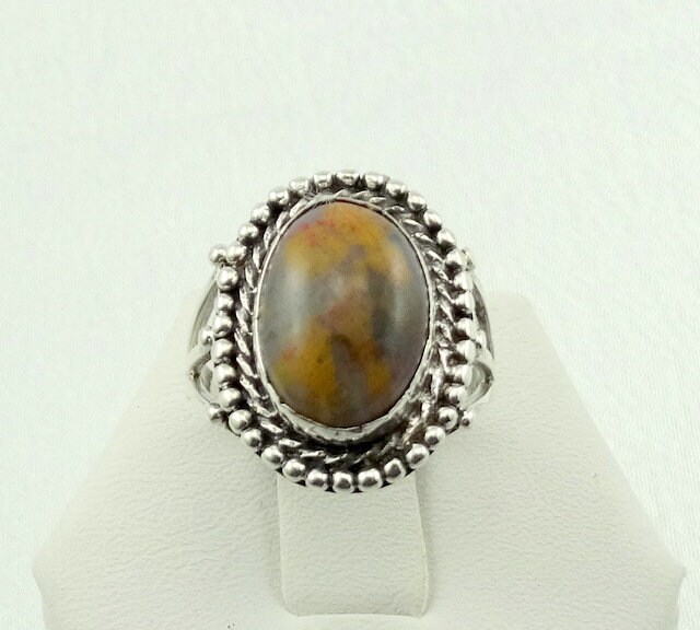 Wunderschöner Vintage Plume Achat Sterling Silber Ring Größe 6 Gratis Versand #plumeag-Sr4 von rubysvintagejewelry