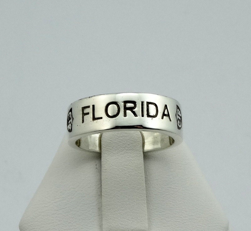 sterling Silber Florida Ctr Schild Band/Ring Kostenloser Versand #ctrsflx-L sterling Silber Florida Ctr Schild Band/Ring Kostenloser Versand #ctrsflx-L von rubysvintagejewelry