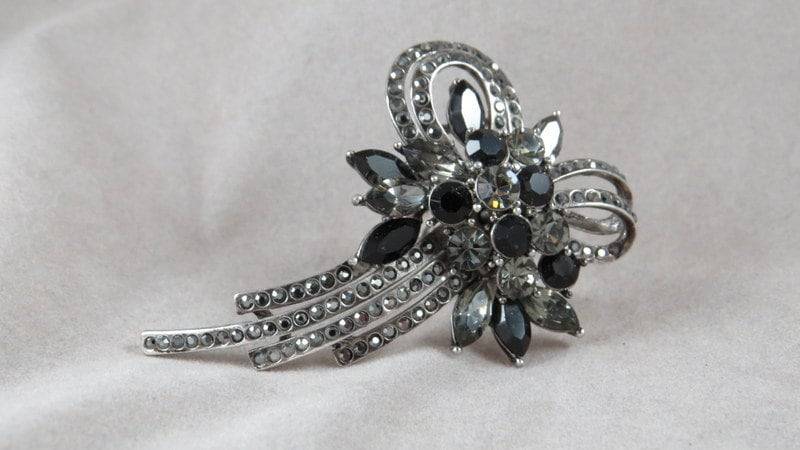 Ring Aus Markasit Und Strass Von Camille Lucie, Größe 9 von rubytoosrelics