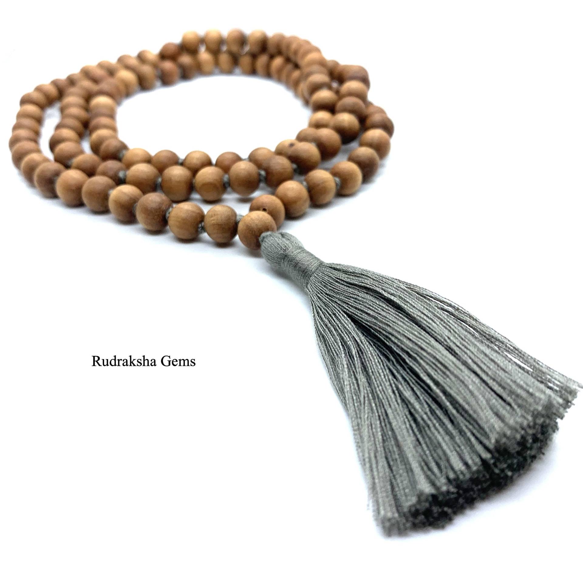 Sandelholz 108 Bead Mala Halskette, Meditation Gebetskette, Spirituelles Geschenk Diwali Weihnachtsgeschenk Aromatic Wood Japa Mala, Multi Color Sandelholz 108 Bead Mala Halskette, Meditation Gebetskette, Spirituelles Geschenk Diwali Weihnachtsgeschenk Aromatic Wood Japa Mala, Multi Color von rudrakshagems