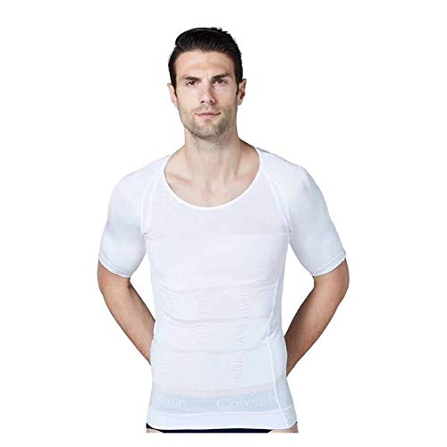 Männer Shapewear,Mens Slimming Body Shaper Vest Shirt Be-In-Shape Herren Schlankheitsweste Body Shaper Korrekturhaltung Bauchkontrolle Kompressionshemd Gewichtsverlust Unterwäsche Korsett von ruguo
