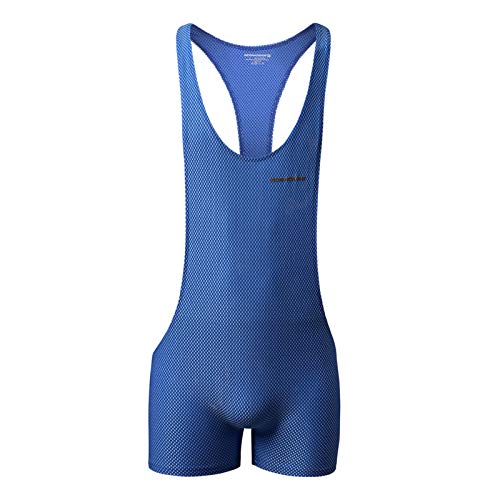 ruguo Einteiliger Jumpsuit-Trikot für Herren,Workout Wrestling Singlet Weste Herren Unterhemden Sport Gym Fitness Overalls Shorts Wrestling Singulett Elastic Bodysuits Slip Homme Unterwäsche von ruguo