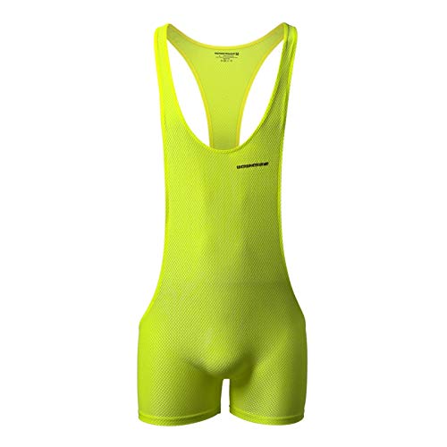 ruguo Einteiliger Jumpsuit-Trikot für Herren,Workout Wrestling Singlet Weste Herren Unterhemden Sport Gym Fitness Overalls Shorts Wrestling Singulett Elastic Bodysuits Slip Homme Unterwäsche von ruguo