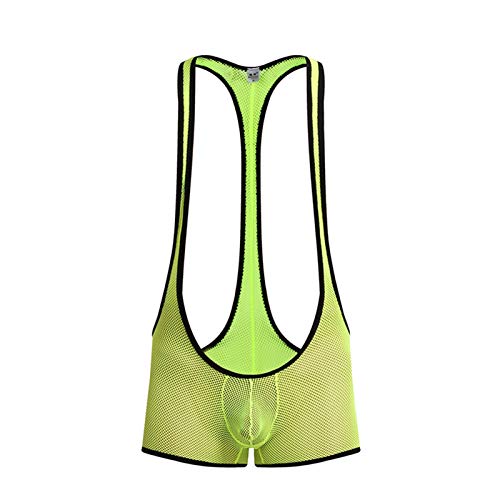 ruguo Mens Sexy Mesh-Bodysuit,Wrestling Singlet Sexy Mesh Herren Unterhemden Shorts Dessous Transparente Overalls Trikot Fitness Wrestling Singulett Bodysuits Einteilige Unterwäsche von ruguo