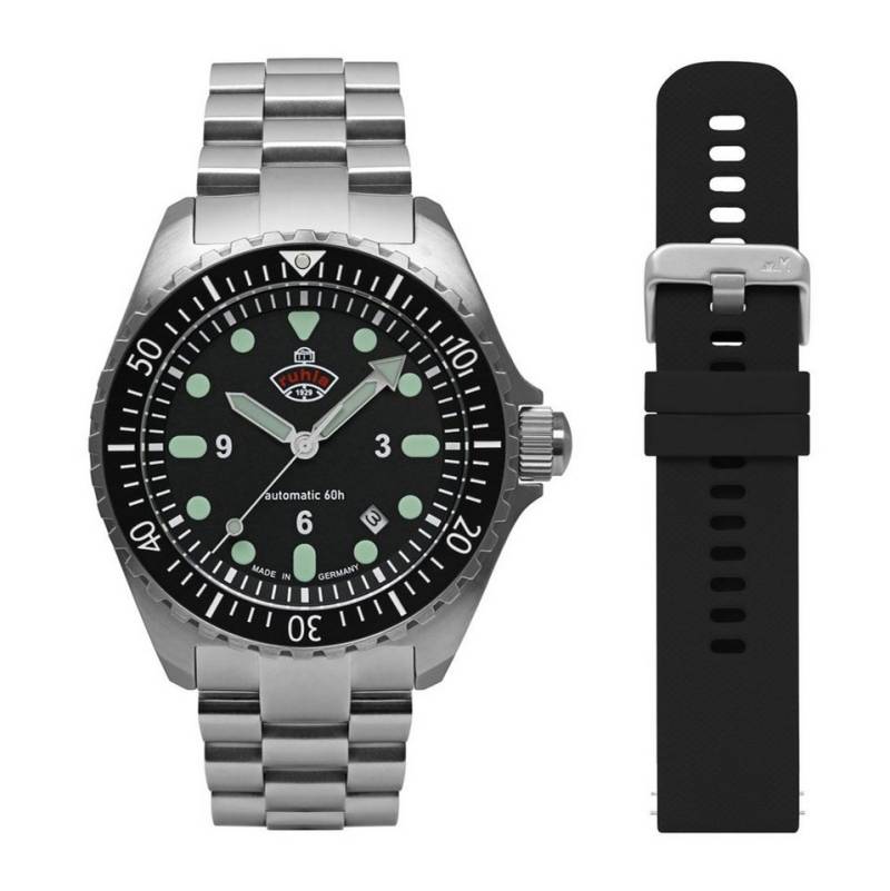 ruhla Automatikuhr NVA Kommando Minen-Taucheruhr – 43 mm, 20 ATM, 4960M5-SET, 2 Armbänder im Set - Made in Germany von ruhla