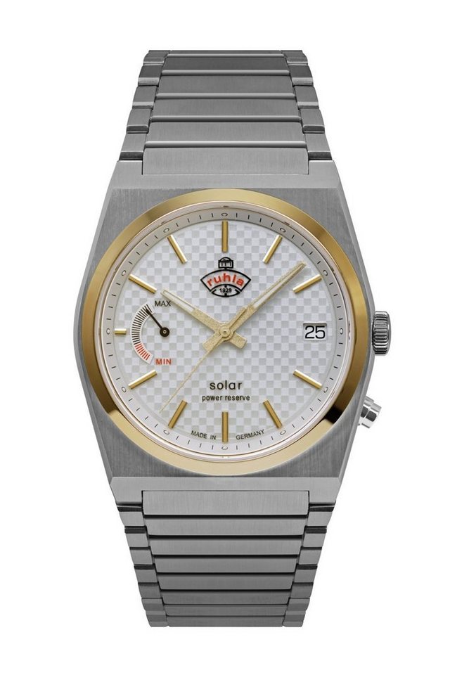 ruhla Solaruhr Space Control Solar Power Reserve 4642M-1, Armbanduhr, Herrenuhr, Datum, Saphirglas, Made in Germany von ruhla