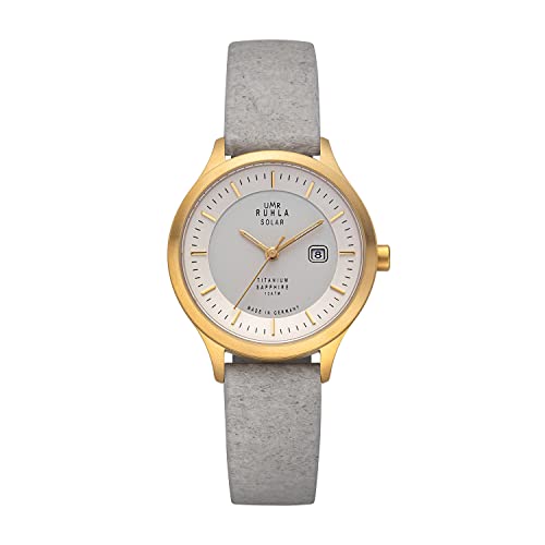 UMR RUHLA Damen-Armbanduhr 96961, analog, Solar, Ananasarmband (Grau), vegan von UMR RUHLA