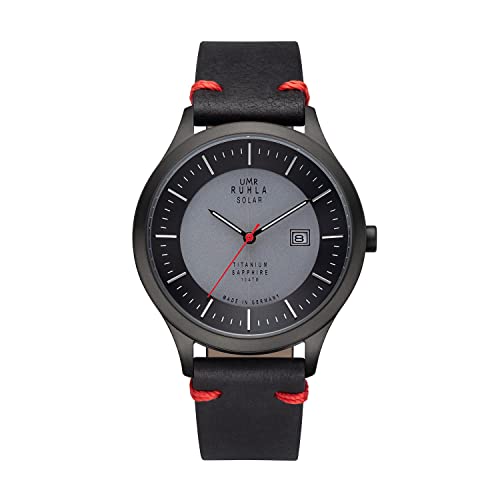 UMR RUHLA Herren-Armbanduhr 95952, Solar, Titan, mit Lederarmband, 10 bar von UMR RUHLA