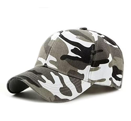RUICHENG Camouflage Cap Basecap Herren Sommer Outdoor Sport Jagd Baseball Kappe Trucker Cap (Grau) von RUICHENG
