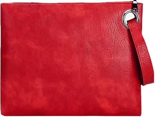ruizedidi Abendtasche, Geldbörse, Umschlag, Clutch, Kette, Schultertasche, Handtasche, Falttasche, Schwarz, Rot/Ausflug, einfarbig (Getaway Solids) von ruizedidi