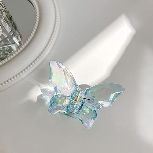 Haarklammern mit transparenten Kristallen, Schmetterlings-Design, niedlich, bunt, für Damen, X0T5, für Mädchen von rujjftsy
