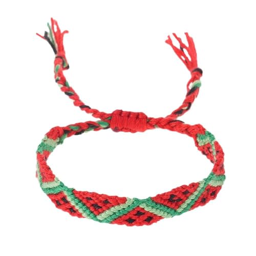 rujjftsy Palästina Armband Seil, Wassermelone Palästina Seil Gewebtes Armband, Handgemachte Verstellbare Palästinensische Flagge String Fadenarmbänder, Rot Grün Schwarz Seil Wrap Armreifen für Männer von rujjftsy