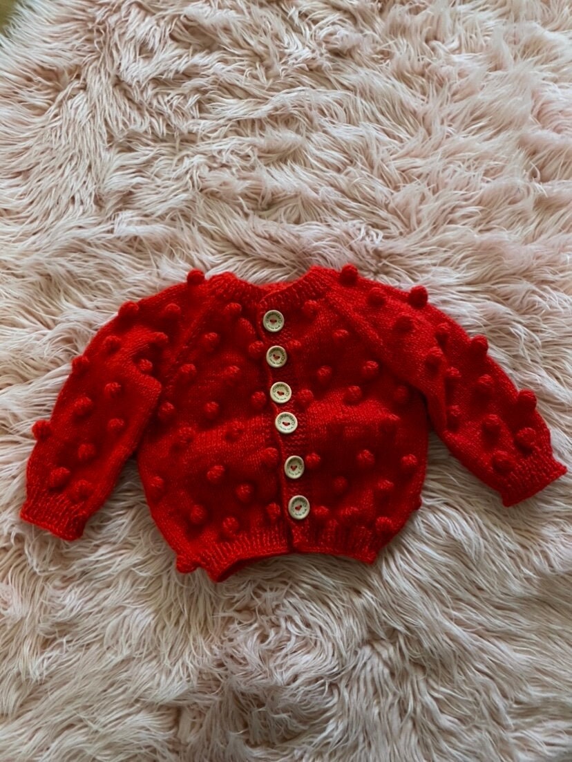 Handgestrickte Popcorn Babyjacke, Babypullover, Handgefertigte Babykleidung, Babypartygeschenk, Kleinkindkleidung Handgestrickte Popcorn Babyjacke, Babypullover, Handgefertigte Babykleidung, Babypartygeschenk, Kleinkindkleidung von rukiknits
