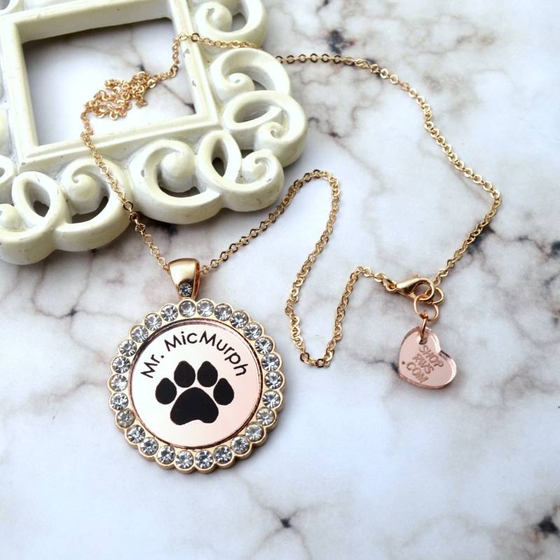 Custom Pet Halskette Memorial Rose Gold Cameo Hund Katze Begleiter Custom Pet Halskette Memorial Rose Gold Cameo Hund Katze Begleiter von runningwithscissorss