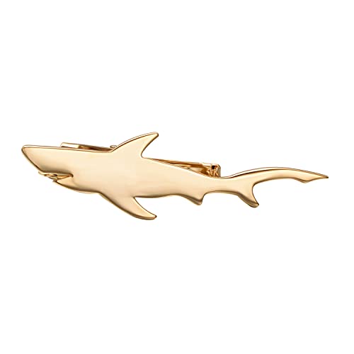 RunootPR Hai Krawattennadel Gold Einzigartig Krawattenklammer Personalisiert für Herren Hochzeit Geschäft Parteien Herrenschmuck mit Geschenkbox von runootPR
