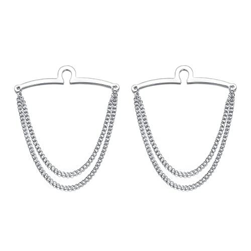 RunootPR Krawattenkette Set Silber Krawattennadeln für Herren Personalisiert Schmuck Geschenk von runootPR