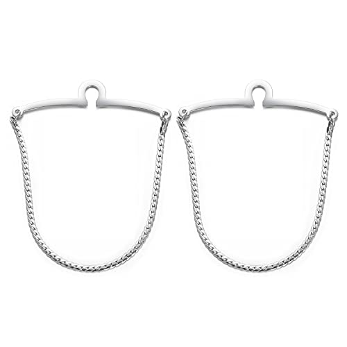 RunootPR Krawattenkette Set Silber Krawattennadel mit Kette Personalisiert für Herren Schmuck Geschenk von runootPR