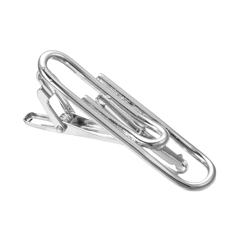 RunootPR Krawattennadel Silber Büroklammer Krawattenklammer Personalisiert für Herren Hochzeit Geschäft Parteien Herrenschmuck mit Geschenkbox von runootPR