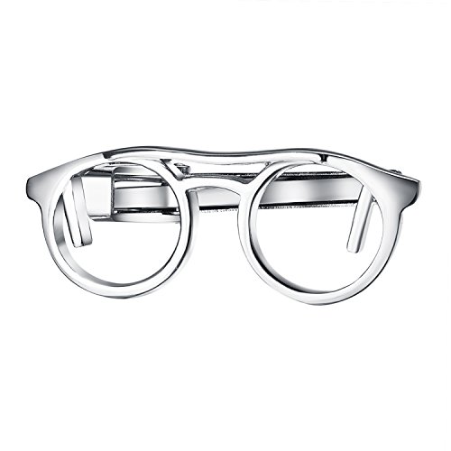 RunootPR Krawattennadel Silber Gläser Krawattenklammer Personalisiert für Herren Hochzeit Geschäft Parteien Herrenschmuck mit Geschenkbox von runootPR