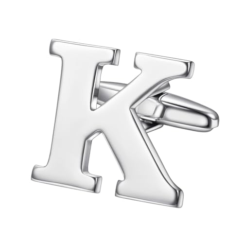 RunootPR Manschettenknöpfe Initialen K Personalisierte Manschettenknöpfe Hochzeit Mit Buchstaben Geschäft Hemd Smoking Herrenschmuck mit Geschenkbox von runootPR