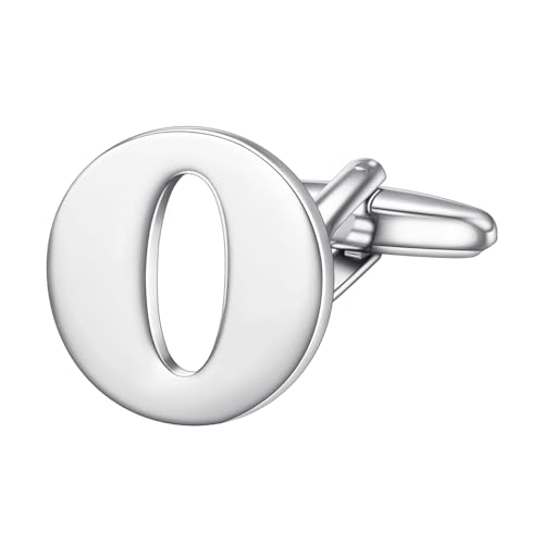 RunootPR Manschettenknöpfe Initialen O Personalisierte Manschettenknöpfe Hochzeit Mit Buchstaben Geschäft Hemd Smoking Herrenschmuck mit Geschenkbox von runootPR