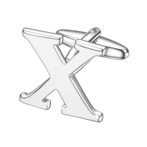 RunootPR Manschettenknöpfe Initialen X Personalisierte Manschettenknöpfe Hochzeit Mit Buchstaben Geschäft Hemd Smoking Herrenschmuck mit Geschenkbox von runootPR