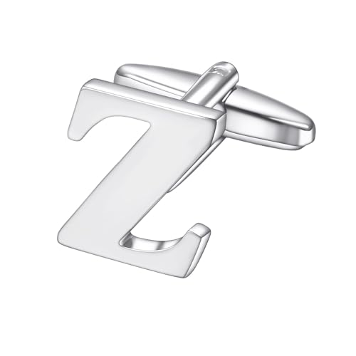 RunootPR Manschettenknöpfe Initialen Z Personalisierte Manschettenknöpfe Hochzeit Mit Buchstaben Geschäft Hemd Smoking Herrenschmuck mit Geschenkbox von runootPR
