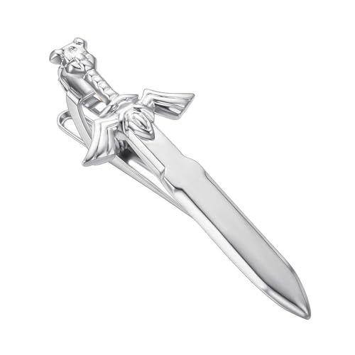 RunootPR Schwert Krawattennadel Silber Einzigartig Krawattenklammer Personalisiert für Herren Hochzeit Geschäft Parteien Herrenschmuck mit Geschenkbox von runootPR