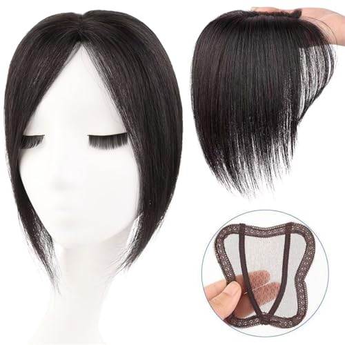 RUNRAYAY 25,4 cm Haarteile für Frauen, Echthaar, 360°-3D-Cover, Clip-in-Pony, Echthaar, 7 x 7 cm, Clip-on-Pony (geteilter Pony) von runrayay