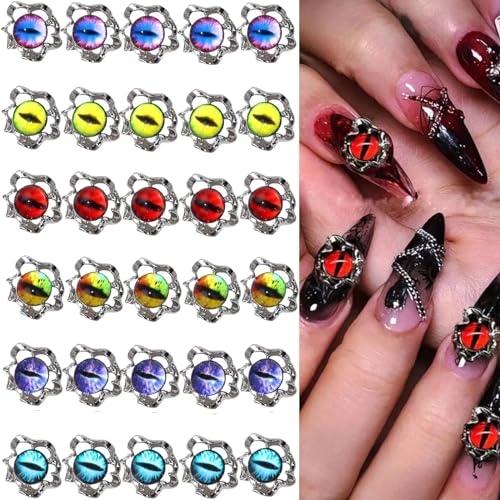 RUNRAYAY 30Pcs Evil Eye Horror Augen Amulett Amulett Amulett Amulett Amulett Amulett Dekoration Modellierung Amulett Edelsteine Acryl Amulett Zubehör Mädchen DIY Kunsthandwerk Lieferungen von runrayay