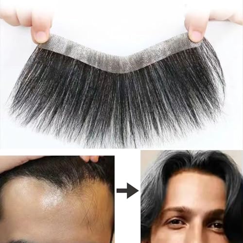 RUNRAYAY Männer Stirn Haaransatz Toupe Hd Unsichtbarer Spitzen Haaransatz Spitze Vorderhaut PU Back Man Haarstücke Frontal Hair Top für Rückgang, 0,59 x 2,36 x 6,3 Zoll von runrayay