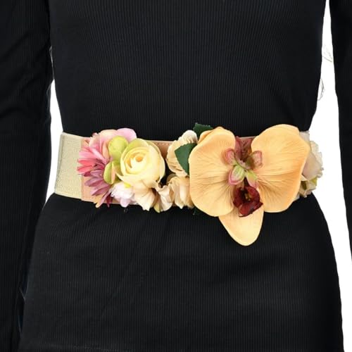 RUNRAYAY Mutterschaftsblume Schärpe, handgefertigte Schwangerschaftsblumengürtel Mutter, um Gürtel böhmische Bauchschärfe für Babyparty Hochzeit Mutterschafts Shooting Willkommen Baby, B von runrayay
