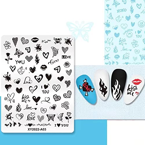 RUNRAYAY Nail Art Bild Stempel Platten, Valentinstag Liebe Herz DIY Maniküre Vorlage Bild Platte für DIY Nail Art mit 7.6 x 10.2cm von runrayay