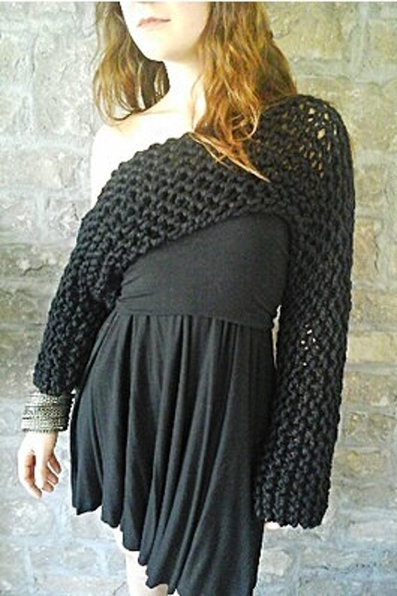 Off-The-Shoulder Knit Shrug - Gestrickter Shrug, Strickbolero, Luftiger Gestrickter Voluminöser Strick, Pullover, Pullover Off-The-Shoulder Knit Shrug - Gestrickter Shrug, Strickbolero, Luftiger Gestrickter Voluminöser Strick, Pullover, Pullover von rustiknits