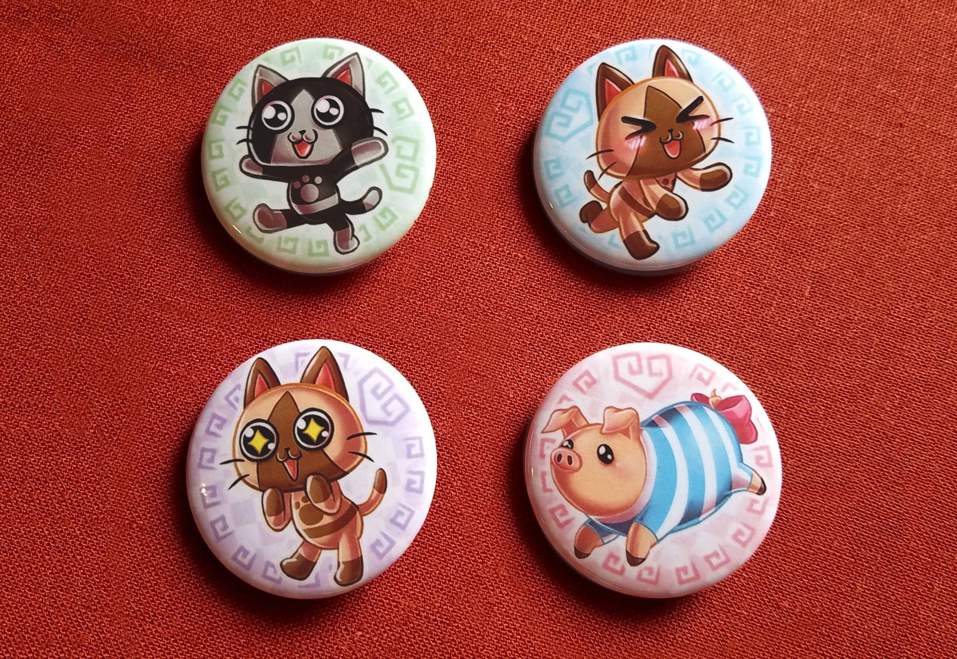 1.5-Zoll Palicoes & Poogie Buttons von rustybeeproductions